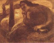 Eugene Carriere Meditation (mk19) USA oil painting artist